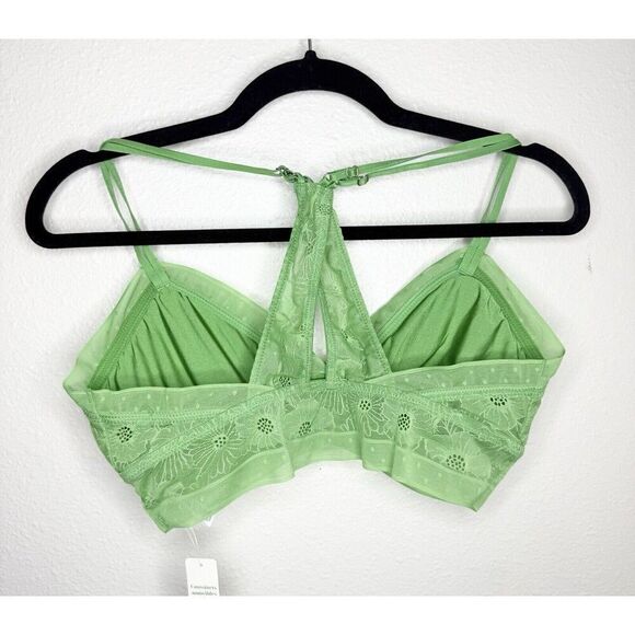 Aerie pop lace padded racerback bralette in green Size Large NWT - Picture 2 of 5